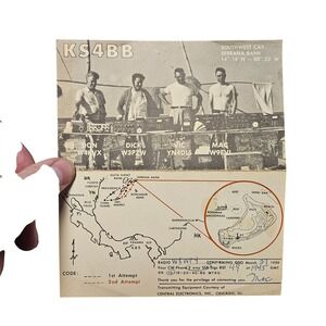 Vintage 1959 KS4BB Cleveland‎ Ohio USA Ham Amateur Radio QSL Card Postcard